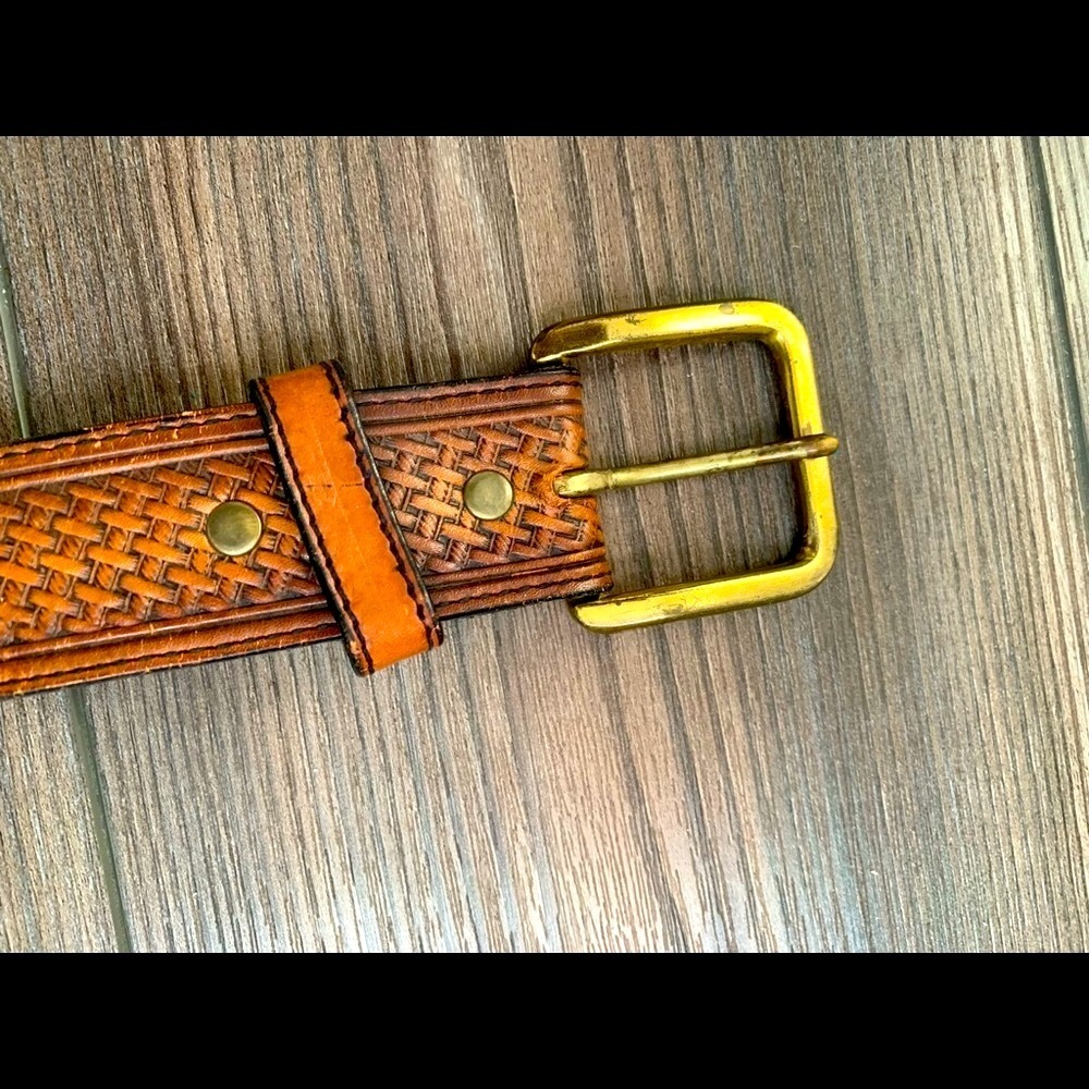 Justin Boots Brown Leather Belt for Men - Picture 9 of 14